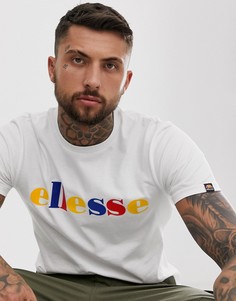 Белая футболка с разноцветным логотипом ellesse Reno - Белый