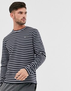 Темно-синий свитшот в полоску с круглым вырезом Jack & Jones Premium - Темно-синий