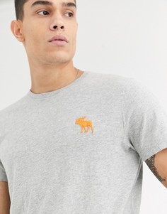 Серая меланжевая футболка с логотипом Abercrombie & Fitch - Серый