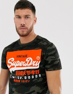 Камуфляжная футболка Superdry premium goods - Зеленый