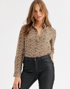 Прозрачная блузка с мелким цветочным принтом Vero Moda - Мульти