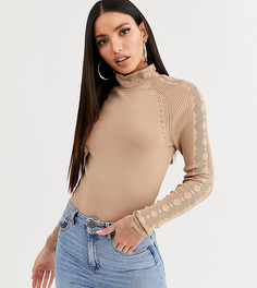 Боди с ажурными рукавами ASOS DESIGN Tall - Белый