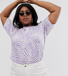 Футболка с анималистичным принтом ASOS DESIGN Curve - Мульти