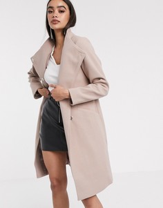 Розовое строгое пальто с запахом спереди ASOS DESIGN - Розовый