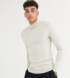 Хлопковая водолазка овсяного цвета ASOS DESIGN Tall - Бежевый