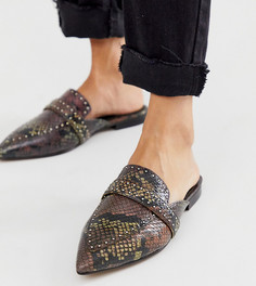 Остроносые кожаные мюли для широкой стопы ASOS DESIGN Maximum