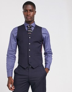 Темно-синий приталенный жилет ASOS DESIGN - Темно-синий