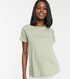 Футболка с круглым вырезом из органического хлопка цвета хаки ASOS DESIGN Maternity - Зеленый
