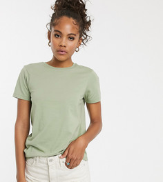 Футболка цвета хаки из органического хлопка с круглым вырезом ASOS DESIGN Tall - Зеленый