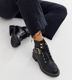 Черные ботинки на шнуровке для широкой стопы ASOS DESIGN Armour - Черный