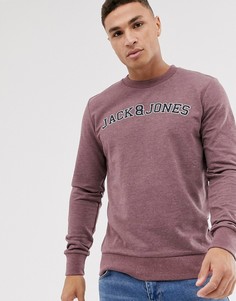 Свитшот с круглым вырезом и логотипом Jack & Jones Originals - Красный