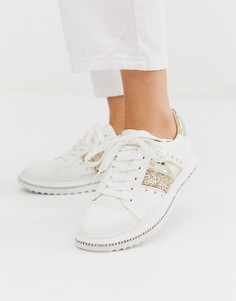 Бело-золотистые кроссовки на массивной подошве со стразами ASOS DESIGN Dote - Белый