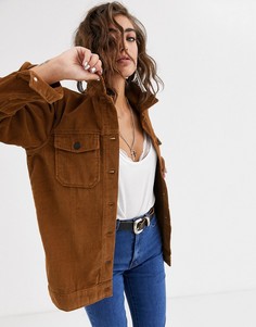 Вельветовая oversize-рубашка Object - Коричневый