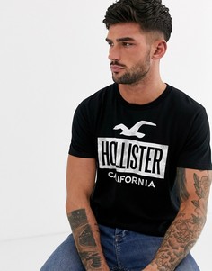 Черная футболка с логотипом Hollister - Черный