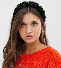 Зеленая бархатная повязка на голову My Accessories London - Зеленый