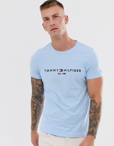 Синяя футболка с вышитым логотипом Tommy Hilfiger - Синий