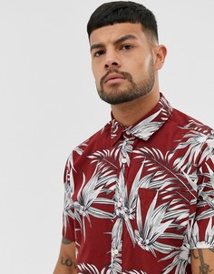 Красная рубашка с короткими рукавами и принтом Jack & Jones Essentials - Красный