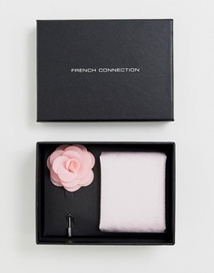 Набор из платка для нагрудного кармана и булавки на лацкан French Connection - Розовый