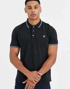 Черное поло из пике с окантовкой Lyle & Scott - Черный