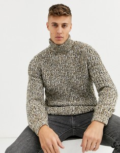 Джемпер с отворачивающимся воротником ASOS DESIGN - Бежевый
