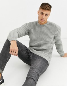Плотный серый джемпер в рубчик ASOS DESIGN - Серый