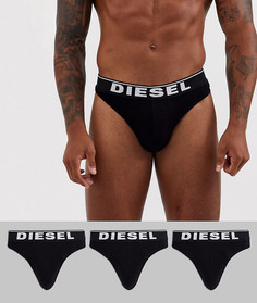 Черные стринги с логотипом Diesel Набор из 3 пар