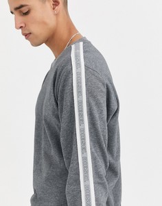 Серый свитшот для дома с отделкой лентой с логотипом Diesel UMLT-Willy - Серый