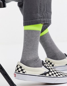 Серые спортивные носки с неоновой отделкой ASOS DESIGN - Серый