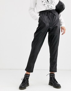 Черные полиуретановые джоггеры New Look - Черный