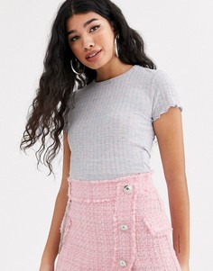 Разноцветная футболка с волнистыми краями Bershka - Мульти