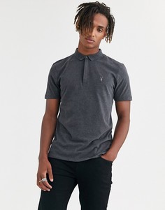 Темно-серая футболка-поло с короткими рукавами AllSaints Brace - Серый
