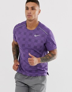 Фиолетовая футболка с жаккардовым принтом Nike Miler - Фиолетовый