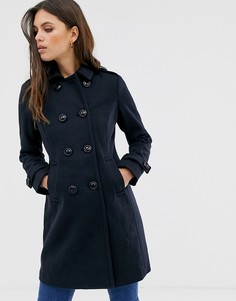 Длинное двубортное пальто Fashion Union - Темно-синий