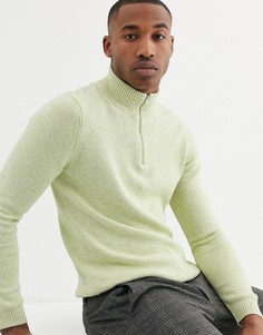 Зеленый хлопковый джемпер с молнией ASOS DESIGN - Зеленый