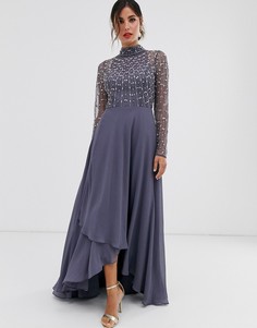 Платье макси с отделкой ASOS DESIGN - Синий