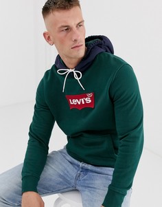 Свитшот с контрастным капюшоном и логотипом Levis - Зеленый Levis®