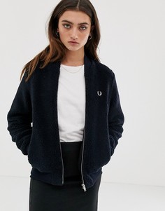 Куртка из искусственной цигейки Fred Perry - Темно-синий