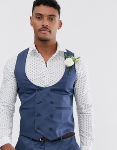 Синий супероблегающий жилет из эластичного хлопка ASOS DESIGN - Синий