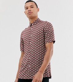 Красная рубашка классического кроя с геометрическим узором ASOS DESIGN Tall - Красный