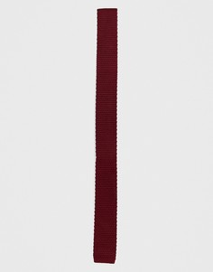 Бордовый трикотажный галстук ASOS DESIGN - Красный