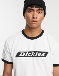 Белая футболка с окантовкой и логотипом на груди Dickies Bakerton - Черный