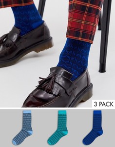 Набор из 3 пар носков с принтом ASOS DESIGN - Зеленый