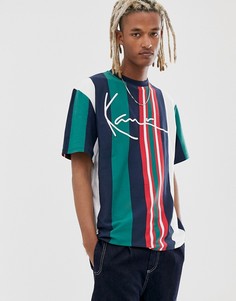 Белая футболка в полоску Karl Kani Signature - Белый