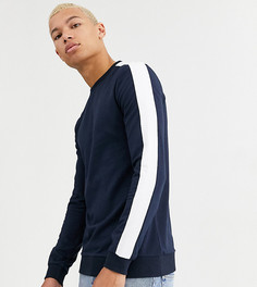 Темно-синий облегающий свитшот с полосками по бокам ASOS DESIGN Tall - Темно-синий