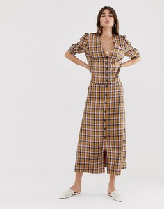 Юбка миди в клетку на пуговицах Gestuz Acie - Мульти