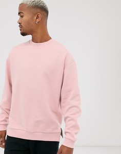 Oversize-свитшот розового цвета с разрезами по бокам ASOS DESIGN - Розовый