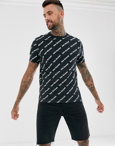 Черная футболка со сплошным принтом True Religion - Черный