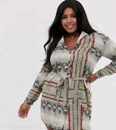 Платье-рубашка со змеиным принтом Influence Plus - Мульти