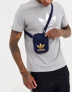 Фестивальная сумка с логотипом-трилистником adidas - Синий