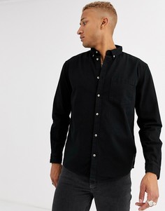 Черная выбеленная рубашка Bershka - Черный